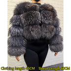MAOMAOKONG Super Hot Winter Women Luxury Thick Real Raccoon Fur Coat Natural Fox Fur Jacket Plus Size Furry Jackets Female Vest - Matrix Studios