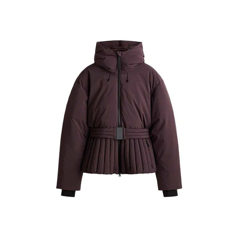 Fashion Hooded One-Piece Ski Jumpsuit Women Stand Collar Zipper High Waist Solid Windproof Outwear 2026 Winter Lady Skiwear New - Matrix Studios
