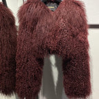 Short Genuine Fur Coat Mongolia Sheep Fur Long Sleeves Women's Warm Jacket - Matrix Studios