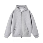 Women Grey Angel Wing Embroidered Hoodie Cute Kawaii Pullover Sweatshirt Wing Decoration Back Y2K Street Harajuku Loose Pullover - Matrix Studios