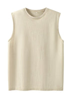 Men's Washed Sleeveless Tank Top 230G Heavyweight 100% Cotton Vintage Oversized Casual Summer Streetwear Shirt Vest - Matrix Studios