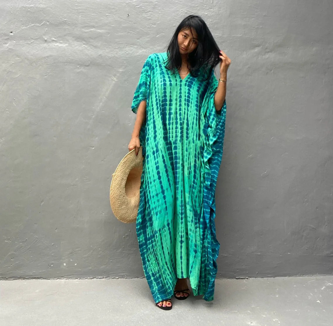 Plus Size Women Beachwear Long Beach Coverups Kaftan Casual Caftan Dress Swimwear cover ups - Matrix Studios