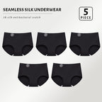 5PCS Seamless Mulberry Silk Panties Woman Underwear Ultra-Thin High Elastic Invisible Briefs Soft & Breathable Female Lingerie - Matrix Studios