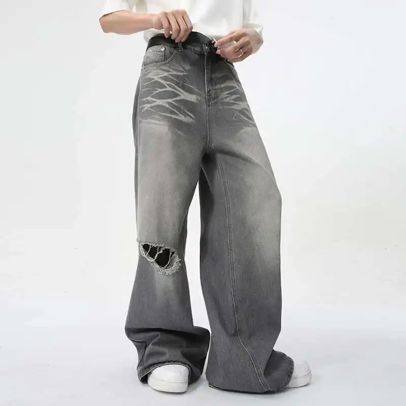 IEFB Summer Men's Wear New Jeans Straight Wide Leg Denim Pants Casual Loose Contrast Color Male Bottoms Clothing 2026 9C5977 - Matrix Studios