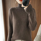Autumn Winter Mock-Neck Merino Wool Pullover Basic Casual Cashmere Sweater Comfort Womes Raglan Sleeve Clothing Tops - Matrix Studios