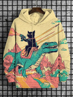 2026 Men's Hoodies Funny Cat Dinosaur UFO Art 3D Printed Cartoon Sweatshirt Men Women Tracksuit Oversized Casual Street Y2k Coat - Matrix Studios