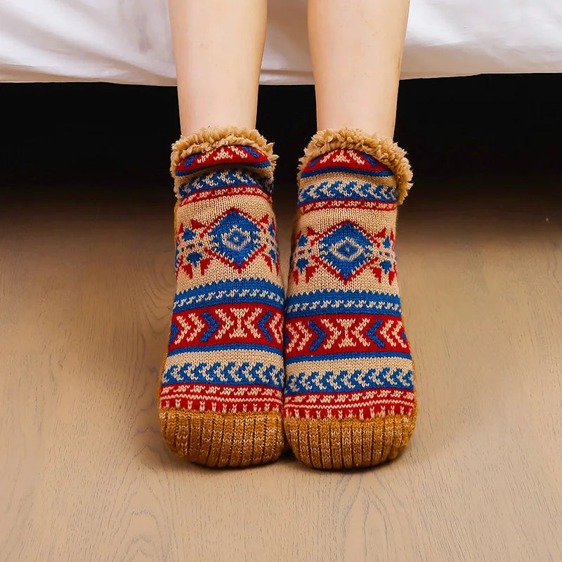 Fall Winter Non‑Slip Floor Socks Super Soft Warm Slipper Socks Unisex Snow Sleep Carpet Yoga Socks for Men Women Indoor House - Matrix Studios