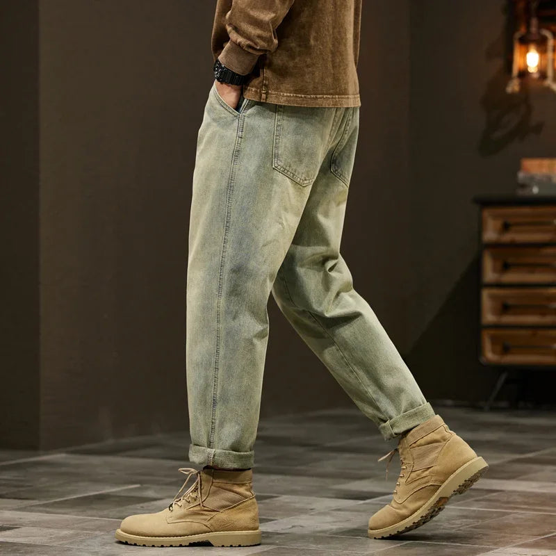 Men's 95% Cotton Jeans High Quality Loose Harem Pants Fashion Baggy Casual Outdoor Work Denim Pants Brand Men's Clothing - Matrix Studios