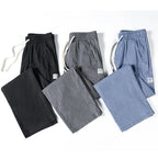 Men's Summer Soft Lyocell Fabric Jeans Thin Loose Straight Denim Pants Drawstring Elastic Waist Casual Trousers Plus Size M-5XL - Matrix Studios