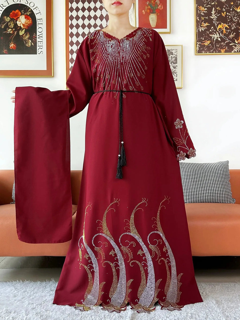 2025Fashion Dubai Diamond Muslim Women Modest Dress Elegant Arabic Femme Hijab Long Sleeve Chiffon Abaya Islamic Turkey Clothing - Matrix-studios.com