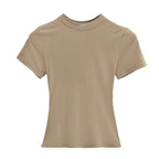 2025 New High Quality Casual T shirt Sexy Slim Short Sleeves Fashion Trend Solid Women Clothing y2k Tops - Matrix-studios.com