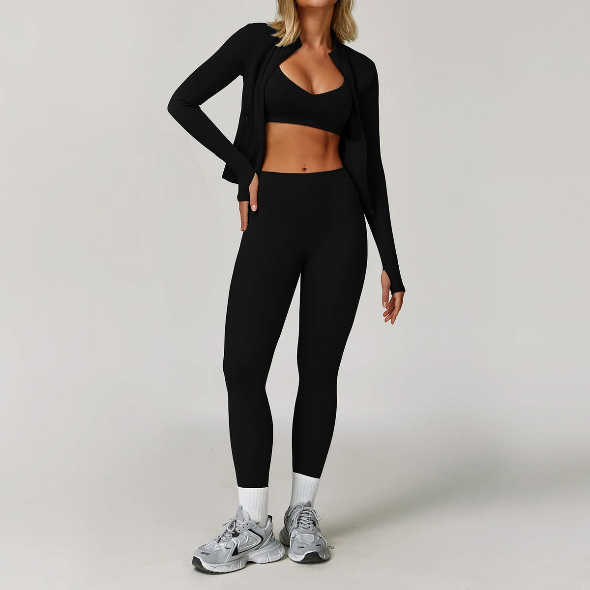 2/3PCS Yoga Suit Sports Set Gym Set Women Tracksuit Running Workout Clothes Long Sleeve Sports Bra Athletic Wear Yoga Clothing - Matrix-studios.com
