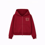 New TOROM Black Applique embroidery Personality Trend Zip Up Hooded Jackets Couple Hip-Hop Streetwear Classic Sweatshirt Men Ins