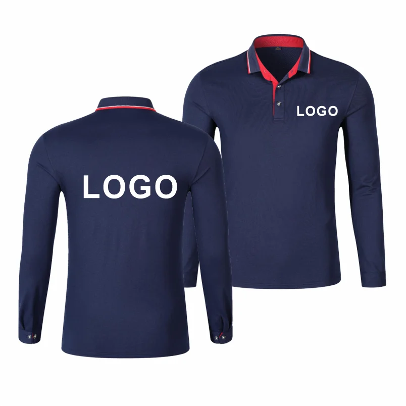 Long Sleeve Polo Shirt 2023 New Casual Long Sleeve Top Personal Company Custom Embroidery Men and Women Polo Shirt Long  Sleeve - Matrix-studios.com
