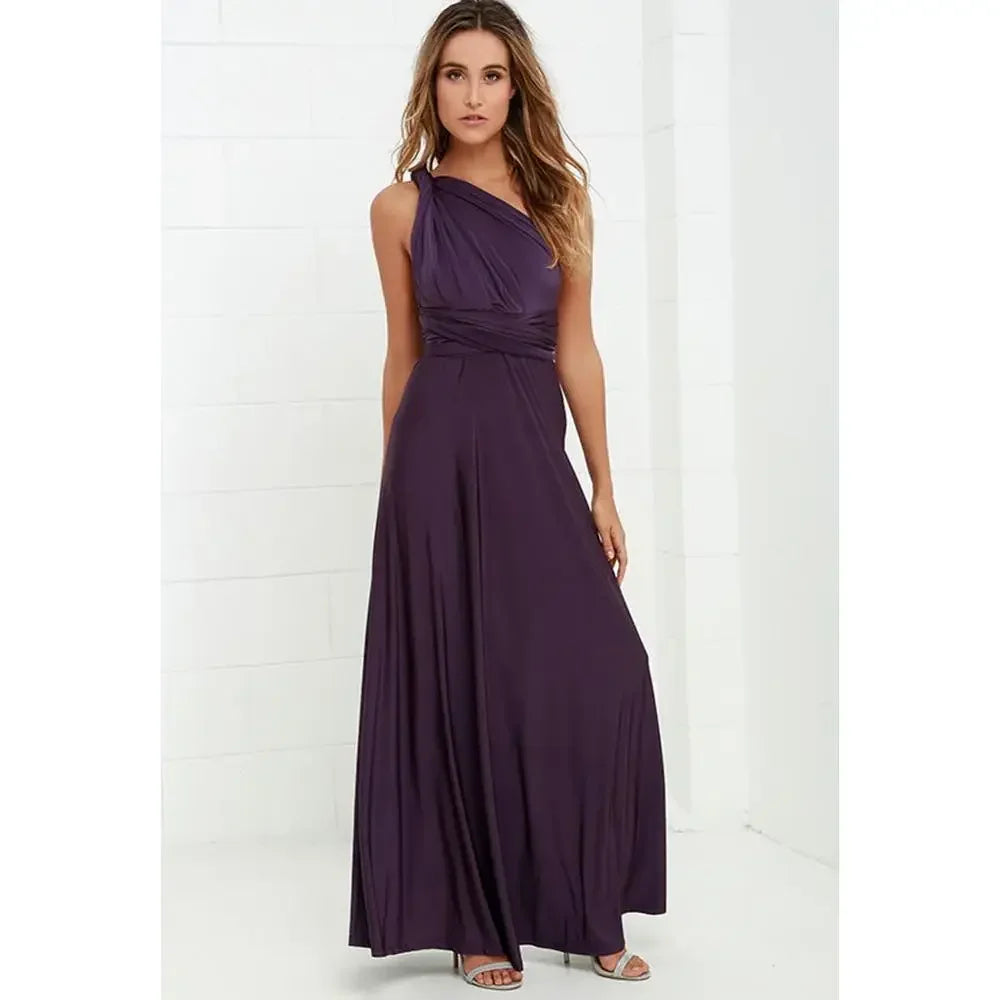 Fashion Multi-worn V-neck Vestidos De Fiesta Women Long Dress Sexy Strapped Lady Summer Maxi Dress - Matrix-studios.com