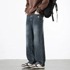 Spring Autumn New Men's Straight Vintage Fit Jeans Casual Trousers High Quality Male Korean Fashion Baggy Wide Leg Denim Pants - Matrix Studios