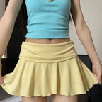 Waist-Flipping  Ruched Skirts Prevent Exposure Golf Sports Women Short Dress High Elasticity Athletic Short High Waist Skirt - Matrix-studios.com