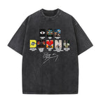 Rapper Bad Bunny Album Cover Print T-shirt Debi Tirar Mas Fotos DTMF Washed Vintage T Shirt Men Women Hip Hop Oversized T-shirts