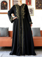 2025 New Elegant Women Abaya Long Sleeve Chiffon Loose Open Abaya Muslim Islamic Clothing Cardigan Style for Special Occasions - Matrix-studios.com