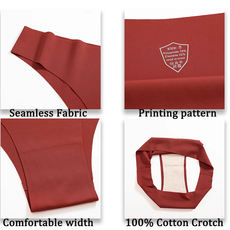 FINETOO 6Pcs/Set Ice Silk Seamless Underwear Low Waisted Brazilian Pants Breathable High Elasticity Lingerie Intimates Panties - Matrix Studios