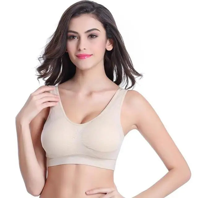 S-7XL Plus Size Thin Non-underwire Bra Zero Bondage Women's Underwear Sports Yoga Wireless Vest Seamless Adjustable Brassiere - Matrix Studios