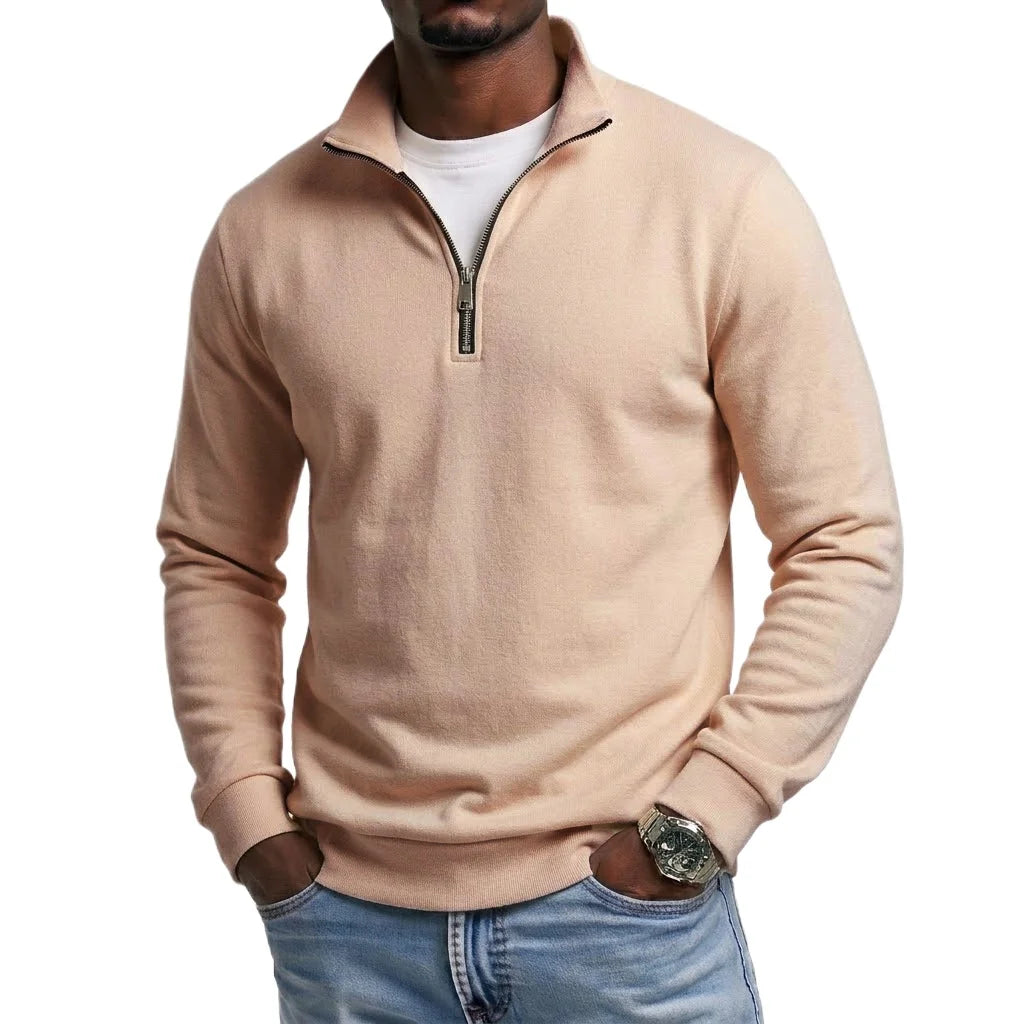 Outdoor Men Zipper Sweatshirts Spring Quarter Zip Pullover Half Zipper Hoodie for Men Gym Man Autumn Solid Men's Sweatshirt Coat - Matrix Studios
