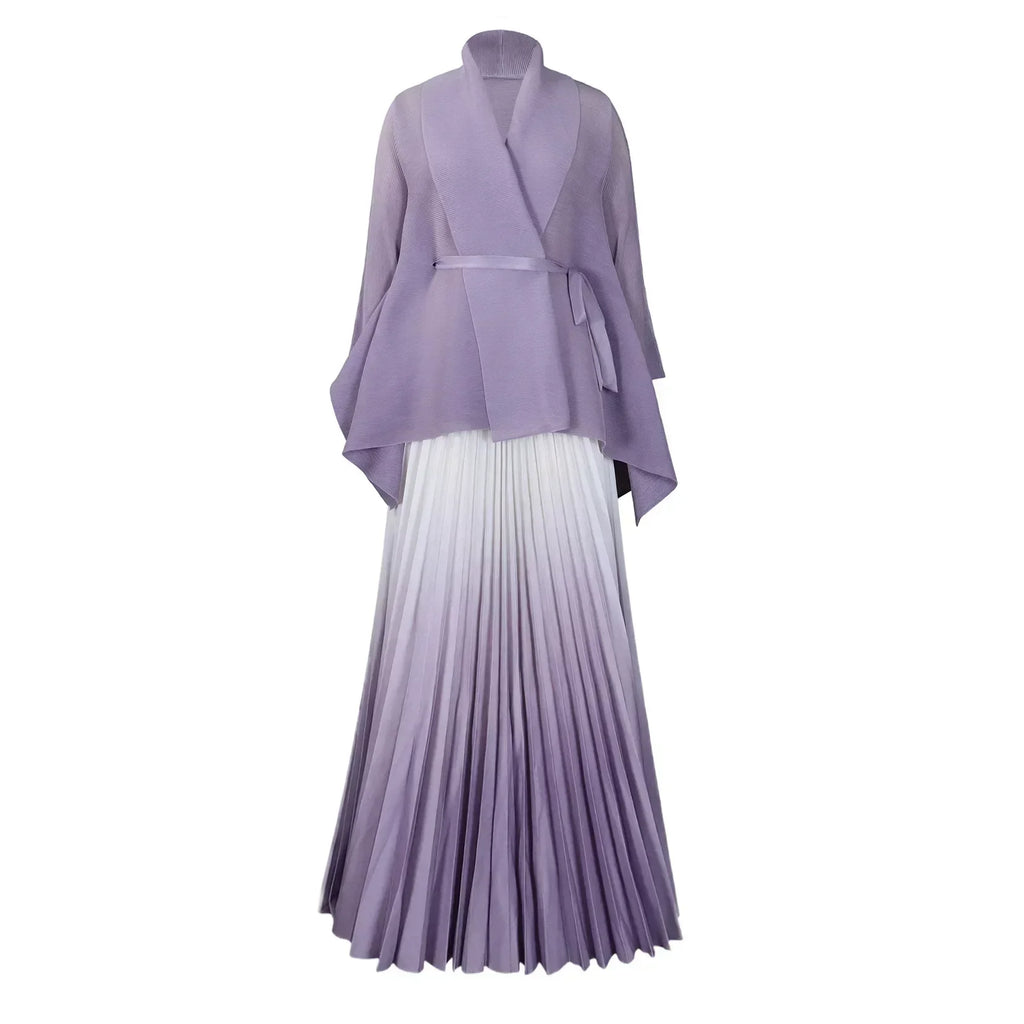 Autumn Fashion 2025 Long Sleeve V-neck Polyester Party Evening 2 Pieces Top Long Skirts Matching Sets African Clothes for Women - Matrix-studios.com
