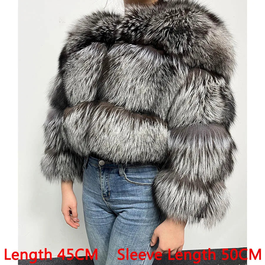 MAOMAOKONG Super Hot Winter Women Luxury Thick Real Raccoon Fur Coat Natural Fox Fur Jacket Plus Size Furry Jackets Female Vest - Matrix Studios