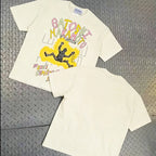 Europe America Trend Street Brand Satoshi Nakamoto T Shirts Colorful Letter Prints Washed Short-sleeved Men Women Loose Top Tee - Matrix-studios.com