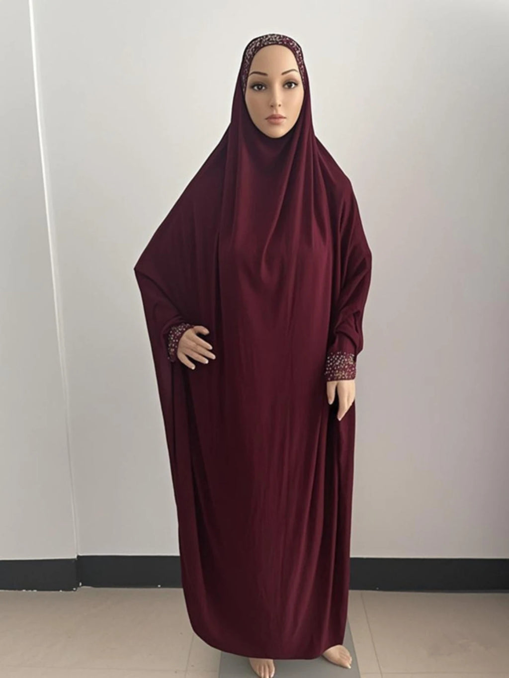 H098 Free Size Muslim Dress Pray Khimar Kaftan Burqa Abaya Robe Hijab Middle East Clothing - Matrix-studios.com
