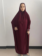 H098 Free Size Muslim Dress Pray Khimar Kaftan Burqa Abaya Robe Hijab Middle East Clothing - Matrix-studios.com