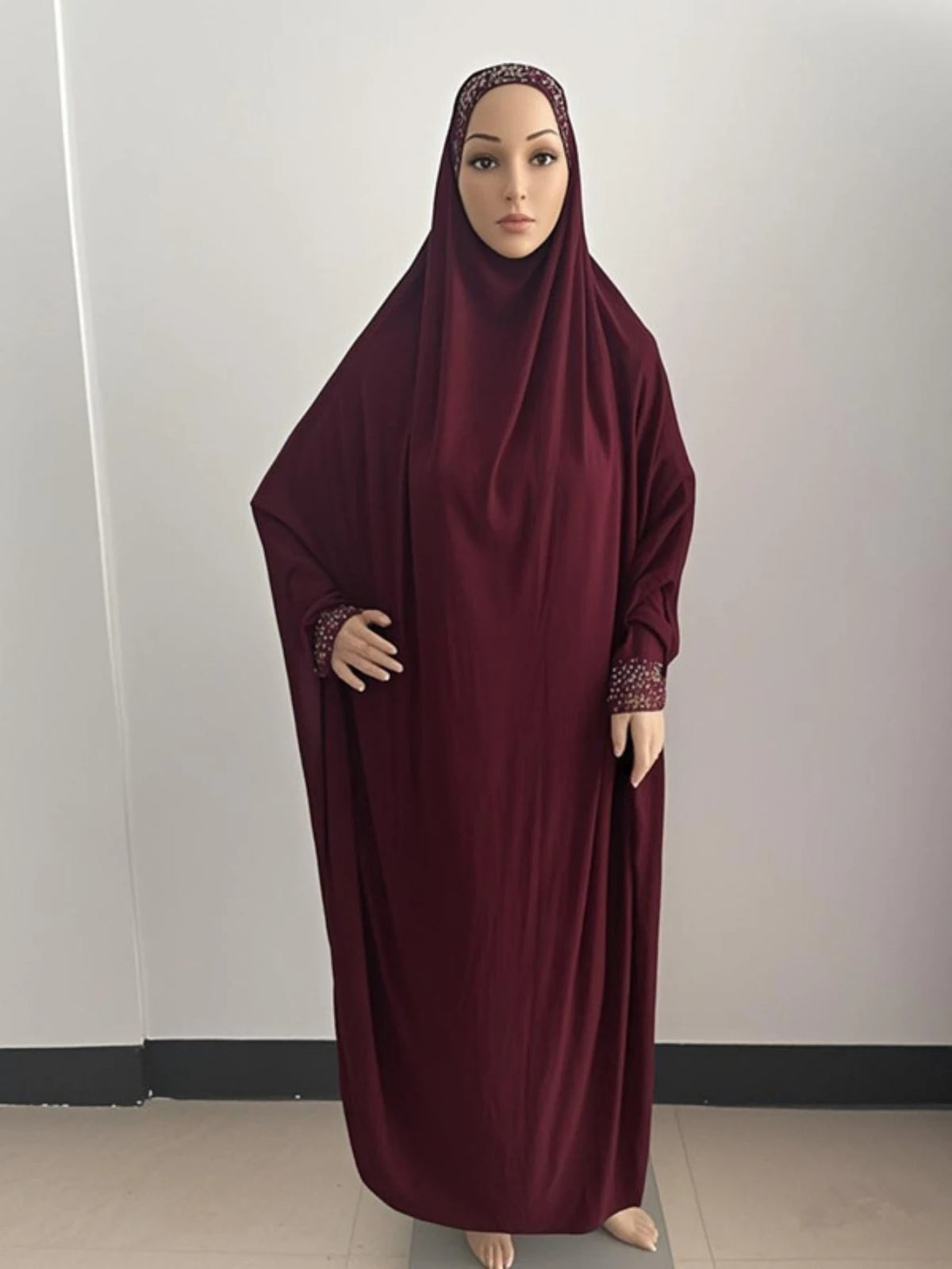 H098 Free Size Muslim Dress Pray Khimar Kaftan Burqa Abaya Robe Hijab Middle East Clothing - Matrix-studios.com