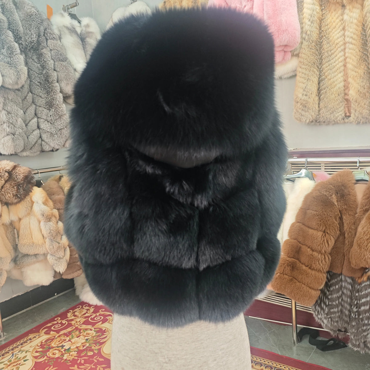 Natural Fox Fur Vest Women Winter Coat Fashion Hoodies Thick Warm Female Short Real Fox Fur Coat Sheepskin Genuine Fur Jackets - Matrix Studios