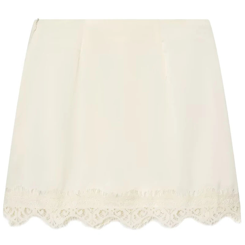 HXAO Satin Lace Skirt Shorts Women's Skirt Sexy Mini High-Waist Culottes Elegant Pencil Skirt Pant Ladies Fashion Party Culottes - Matrix-studios.com