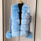 Women Knit Faux Fur Cardigan Spring Autumn Elegant Ladies Fashion Faux Fur Coat Knitted Sweater with Fake Fox Fur Collar - Matrix Studios