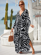 Plus Size Womens Animal Print Kaftan Dresses Caftans Swimwear Coverups Summer Bathing Suit Long Beach Dress - Matrix Studios