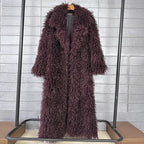 DEAT 2026 Autumn Winter New Fashion Beach Wool Faux Fur Coat For Women Suit Collar Solid Color Long Overcoat Female 11A07448 - Matrix Studios