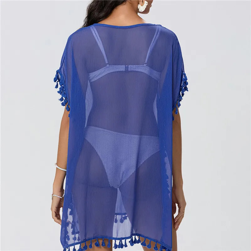 Women Beach Cover Up Lace Hollow Crochet Swimsuit Beach Dress Women 2025 Summer Cover-Ups Bathing Suit Ladies Beach Wear Tunic - Matrix Studios