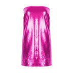 Sexy Dresses Women PU Solid Color Dress Clubwear Imitation Leather Chest Wrap Dress Slieeveless Short Skirt For Ladies - Matrix-studios.com