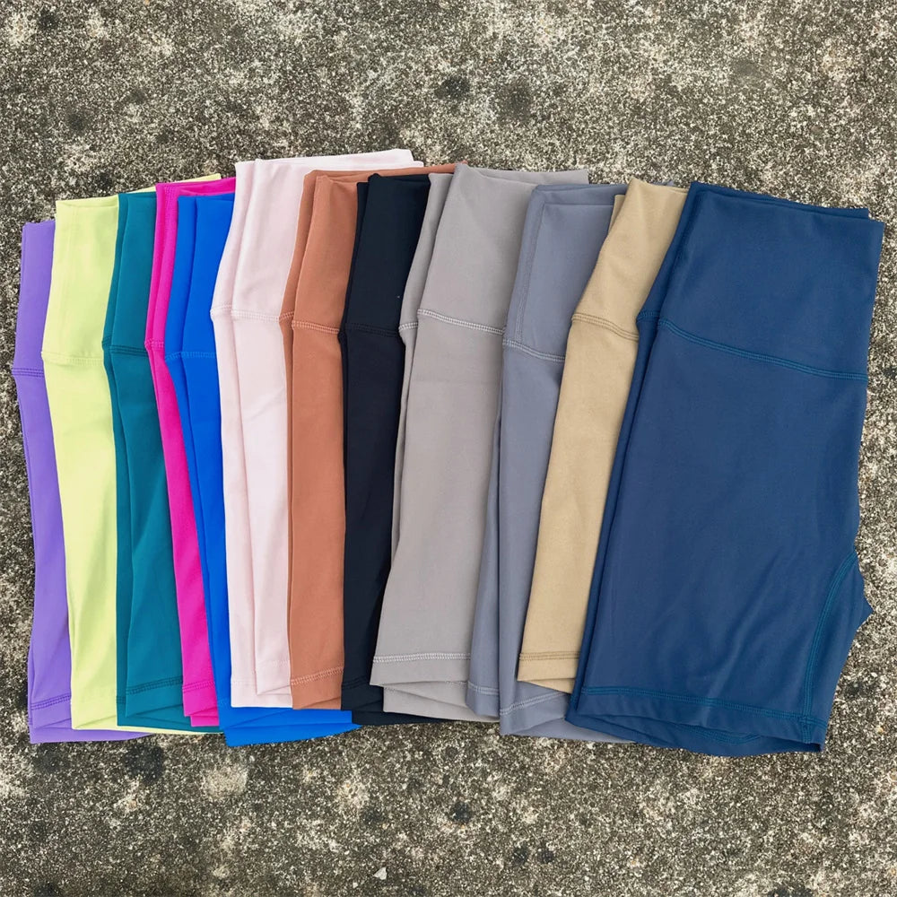 Solid Color High Waist Yoga Short Leg Cycling Women Fitness Sports Short Comprehensive Training Jog Squat Proof Internal Pocket - Matrix Studios