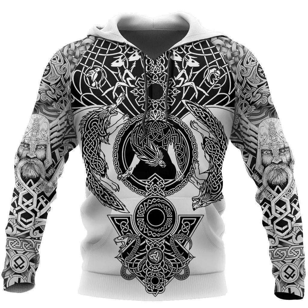 2024 New Hoodie 3d Viking Harajuku Print Pullover Men's Hooded Sweatshirt Oversized Vintage Male Clothing Fall Long Sleeve - Matrix Studios