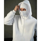 2025 Autumn Men Balaclava Y2K Gothic Harajuku Winter New Item Double Hooded Sweatshirt Men's Hooded Mask Zipper Sportswear Women - Matrix Studios