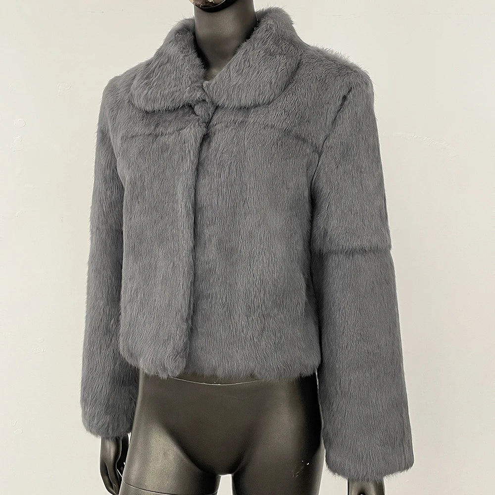 Natural Rabbit Fur Coat Women Autumn Winter Jacket Real Leather and Fur Women's Clothing Female Outerwears 2025 Real Fur Lady - Matrix Studios