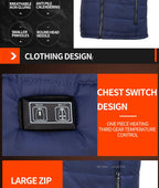 13 PCS Heated vest Jacket Fashion Men Women Coat Intelligent USB Electric Heating Thermal Warm Clothes Winter Heated Vest 열선조끼 - Matrix Studios