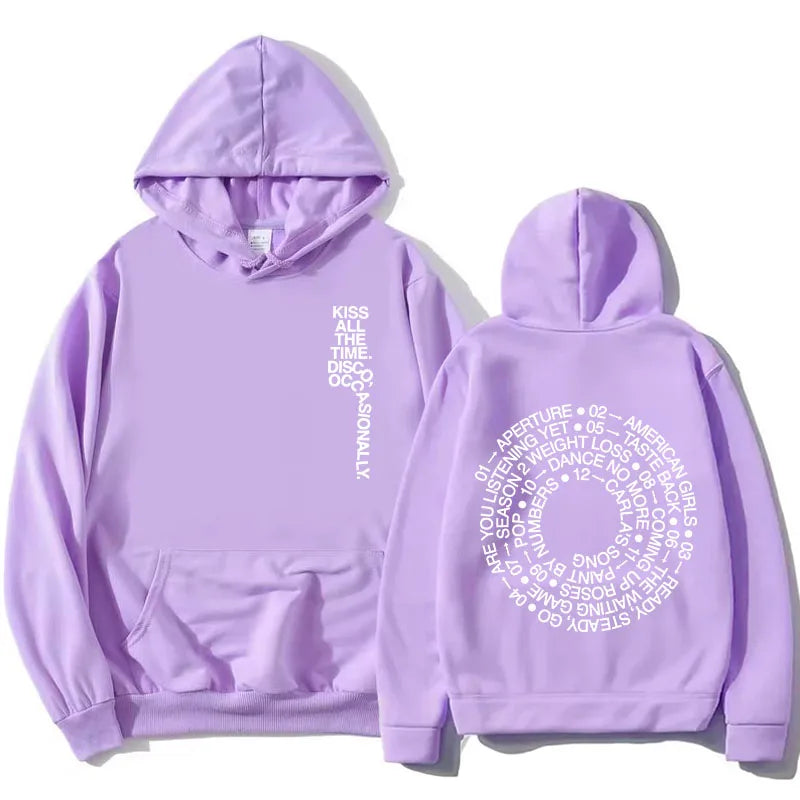HarryStyles KISS ALL THE TIME. DISCO, OCCASIONALLY.  Hoodies Album Design Graphic Print Sweatshirts Women Clothing Fleece Hoodie - Matrix Studios