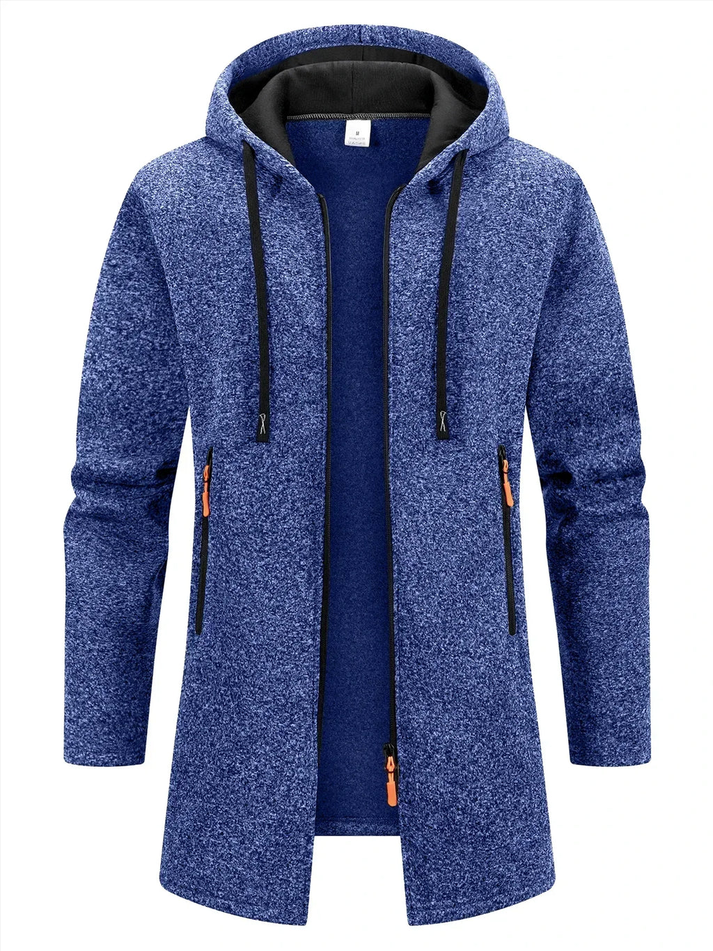 Men's Retro Zipper Jacket Mid Length Windbreaker Spring Autumn Winter Fleece Warm Jackets Fashion Casual Patchwork Yarn Coat - Matrix Studios