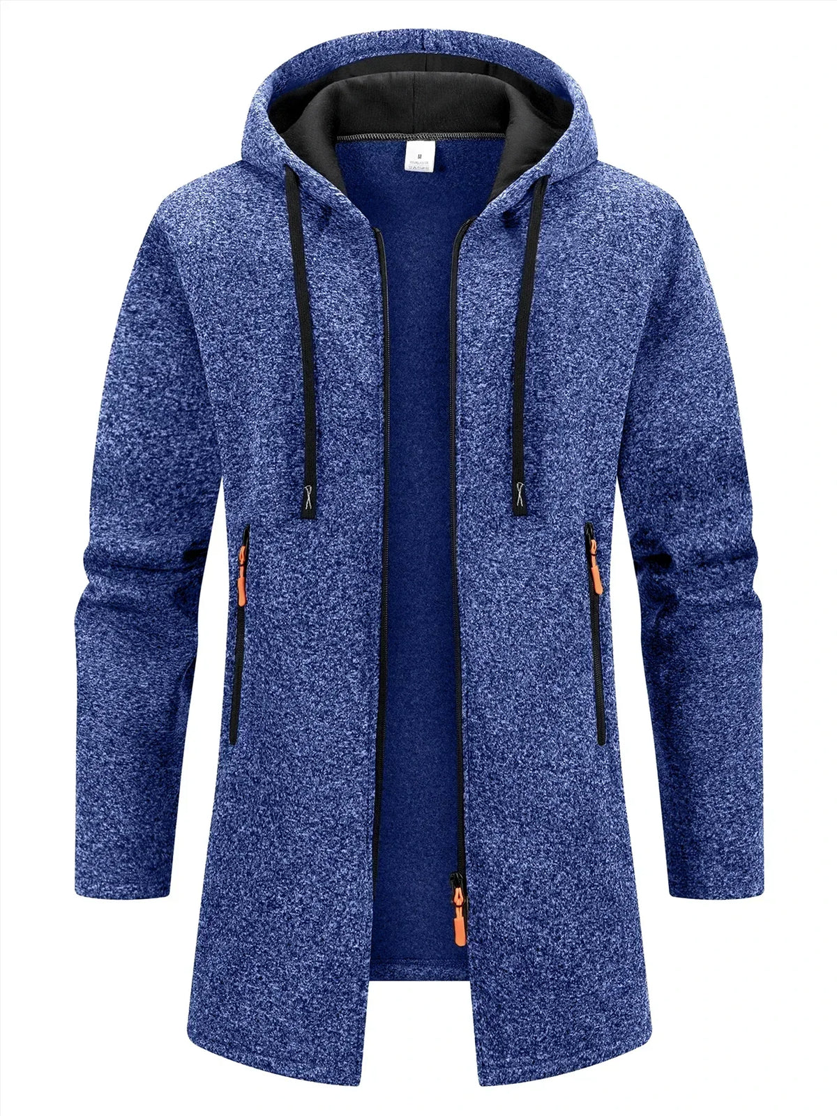 Men's Retro Zipper Jacket Mid Length Windbreaker Spring Autumn Winter Fleece Warm Jackets Fashion Casual Patchwork Yarn Coat - Matrix Studios