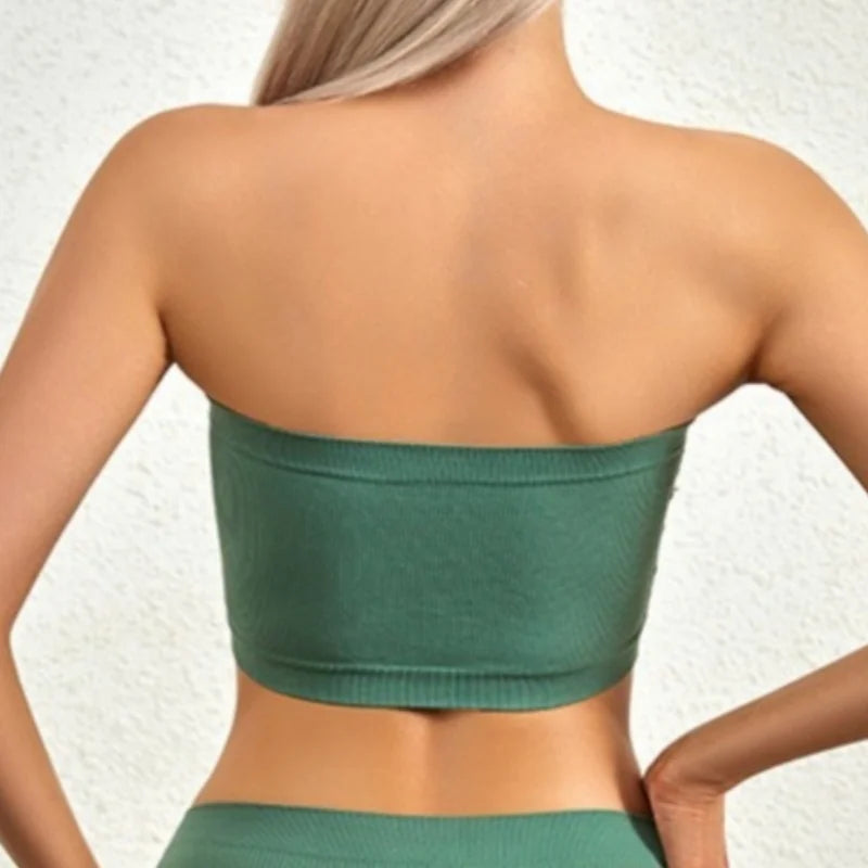Strapless Tube Top Seamless Ribbed Bras Non-Wire Bandeau Bra Women Crop Top Ladies Sexy Underwear Removable Pads Intimates M-XL - Matrix Studios