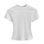 2025 New High Quality Casual T shirt Sexy Slim Short Sleeves Fashion Trend Solid Women Clothing y2k Tops - Matrix-studios.com