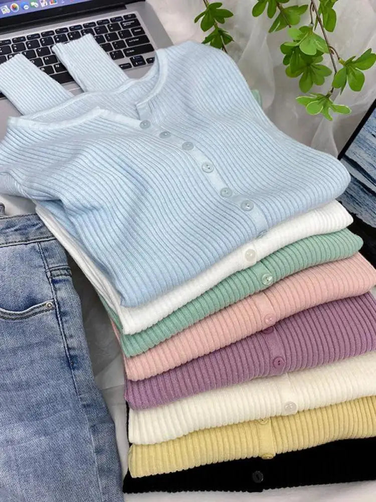 zjaiss 2026 New V-Neck Temperament Small Fragrant Wind Women Loose Sweater Sweater All Sweater Coat Special Offer Cardigan - Matrix Studios